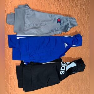 3 pairs of tracksuits; size 4 & 4T (Adidas & Champion)